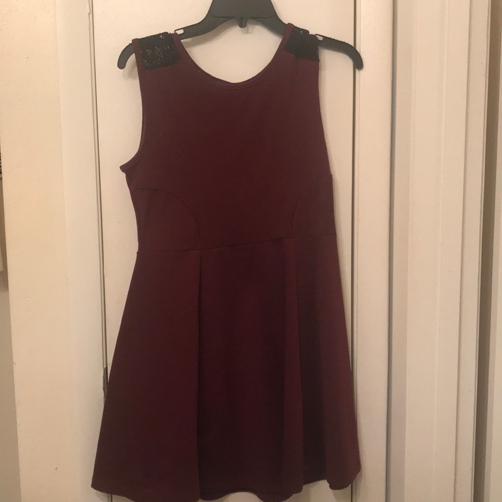 Maroon/Black Lace Dress